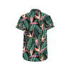 Bird Of Paradise Pattern Print Design BOP03 Men's Short Sleeve Button Up Shirt