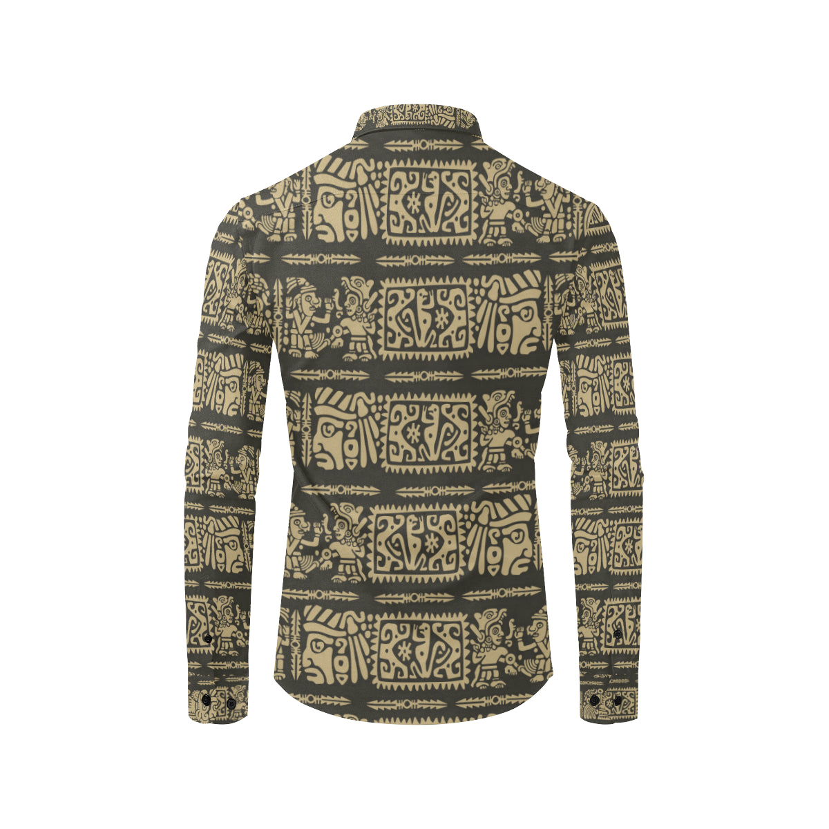 Mayan Pattern Print Design 02 Men's Long Sleeve Shirt