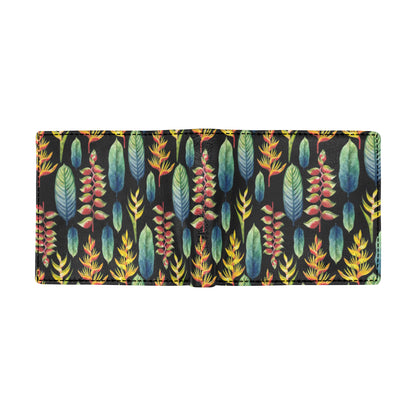 Heliconia Pattern Print Design HL03 Men's ID Card Wallet