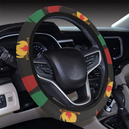 Conga Pattern Print Design 01 Steering Wheel Cover with Elastic Edge