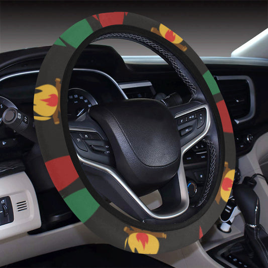 Conga Pattern Print Design 01 Steering Wheel Cover with Elastic Edge