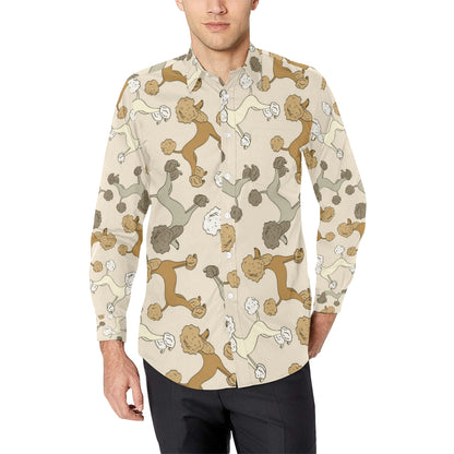 Poodle Pattern Print Design A01 Men's Long Sleeve Shirt