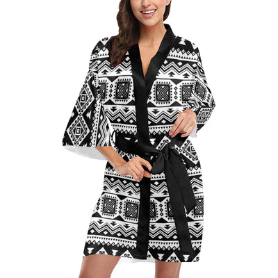 Aztec Pattern Print Design 08 Women's Short Kimono