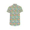 Beach Scene Pattern Print Design 02 Men's Short Sleeve Button Up Shirt