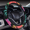 Hibiscus Red Hawaiian Flower Steering Wheel Cover with Elastic Edge