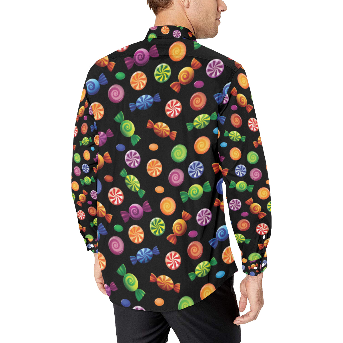 Candy Pattern Print Design 01 Men's Long Sleeve Shirt