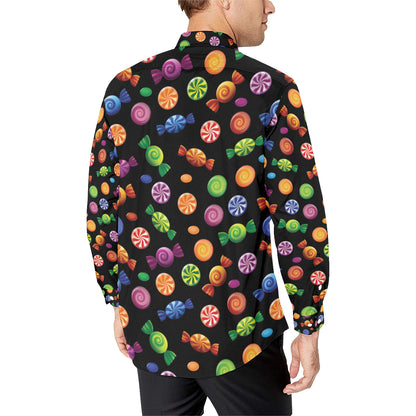 Candy Pattern Print Design 01 Men's Long Sleeve Shirt