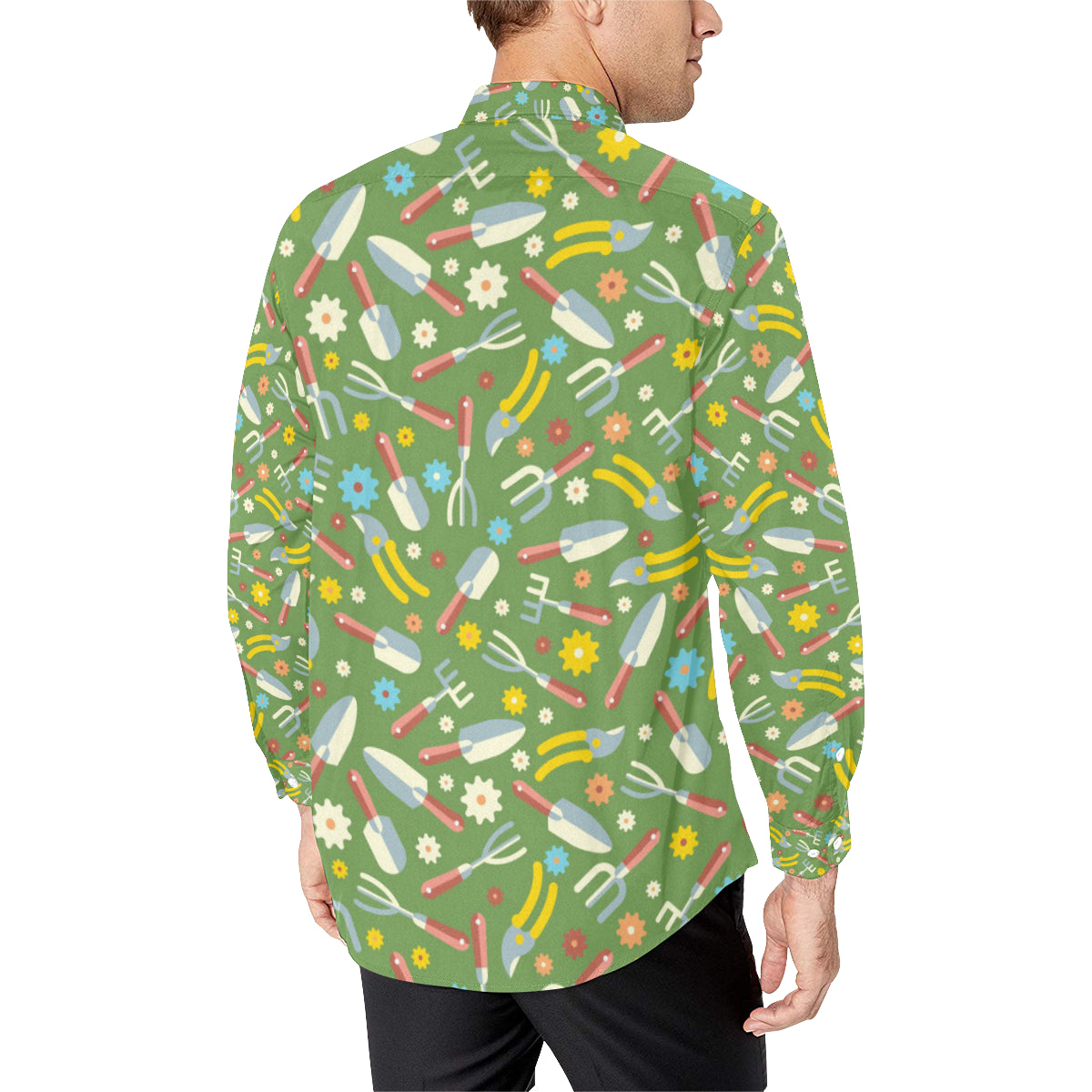 Gardening Pattern Print Design G06 Men's Long Sleeve Shirt