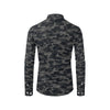 Camo Black Pattern Print Design 02 Men's Long Sleeve Shirt