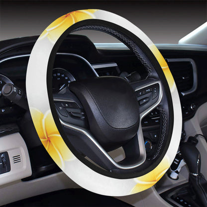 Plumeria Pattern Print Design A04 Steering Wheel Cover with Elastic Edge