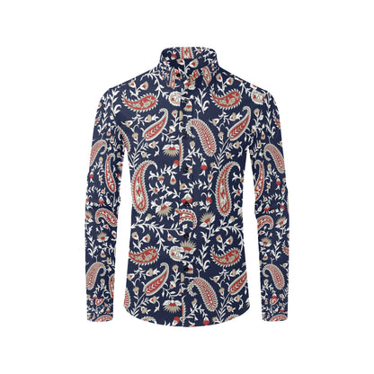 Paisley Pattern Print Design A05 Men's Long Sleeve Shirt