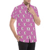 Bull Terrier Happy Print Pattern Men's Short Sleeve Button Up Shirt