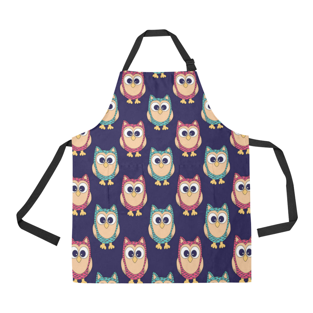 Owl Pattern Print Design A06 Apron with Pocket