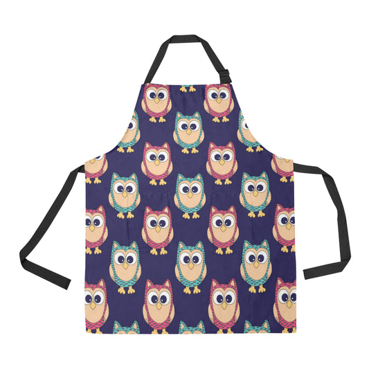 Owl Pattern Print Design A06 Apron with Pocket