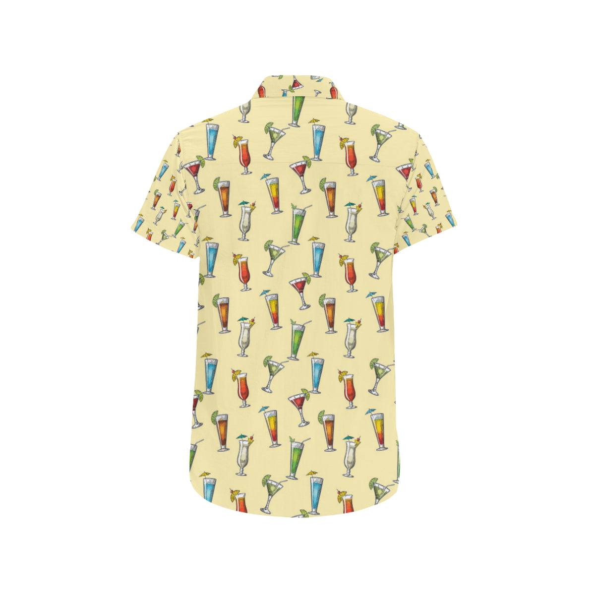Cocktail Pattern Print Design 02 Men's Short Sleeve Button Up Shirt