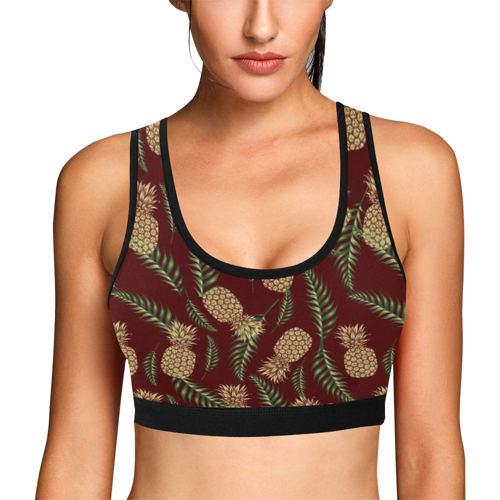 Pineapple Pattern Print Design PP013 Sports Bra
