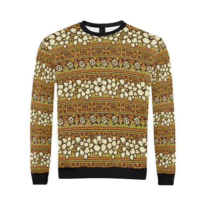 Hawaiian Themed Pattern Print Design H015 Men Long Sleeve Sweatshirt