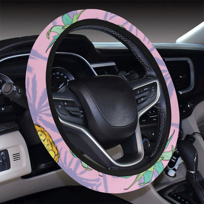 Pineapple Pattern Print Design PP06 Steering Wheel Cover with Elastic Edge