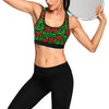 Red Hibiscus Embroidered Pattern Print Design HB03 Sports Bra