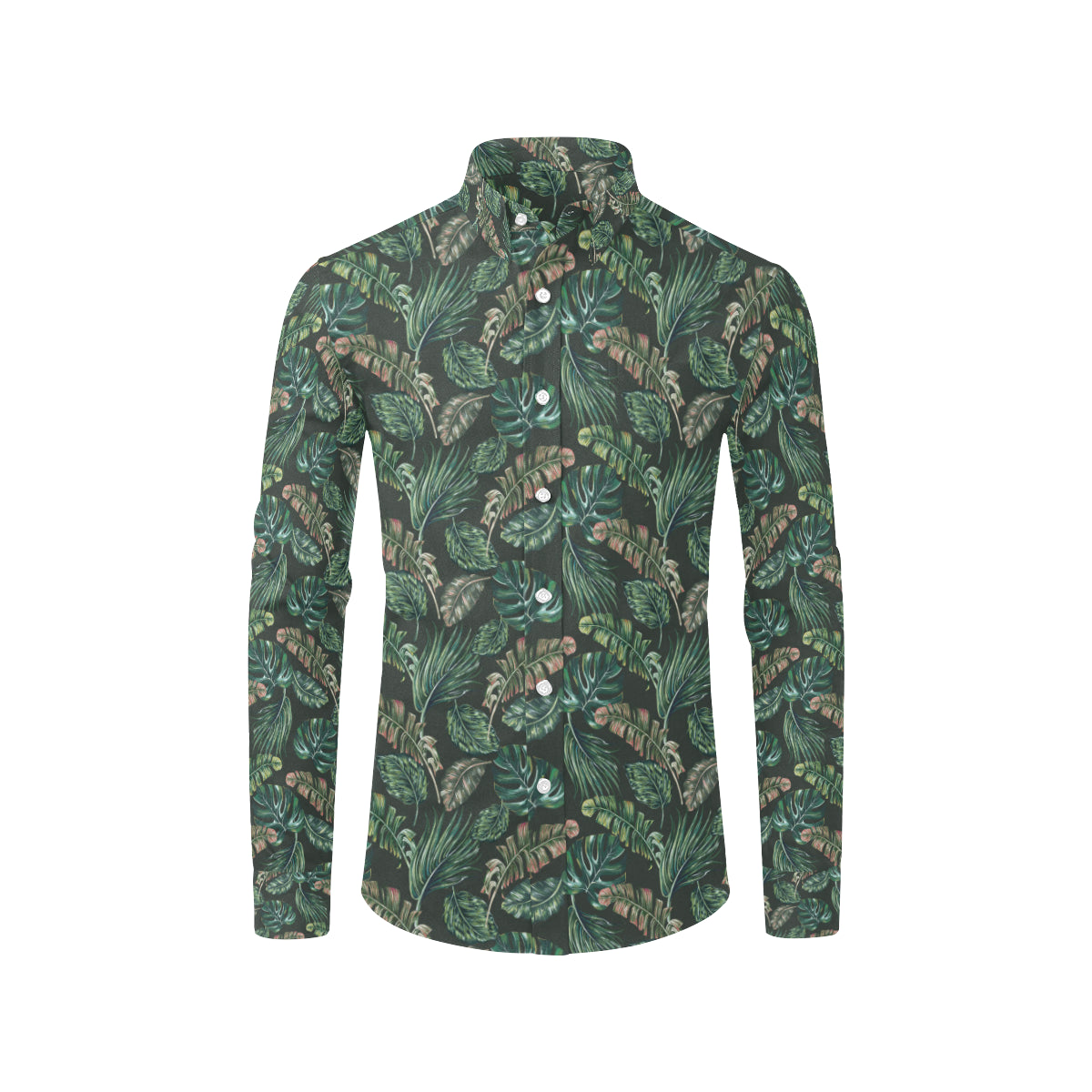 Banana Leaf Pattern Print Design 05 Men's Long Sleeve Shirt