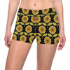 Sunflower Pattern Print Design SF015 Yoga Shorts