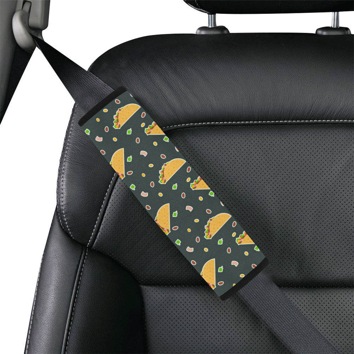 Taco Pattern Print Design TC02 Car Seat Belt Cover