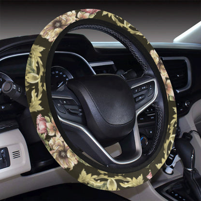 Baroque Pattern Print Design 02 Steering Wheel Cover with Elastic Edge