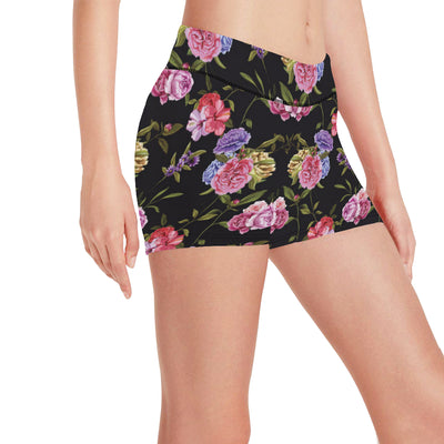 Carnations Pattern Print Design CN05 Yoga Shorts