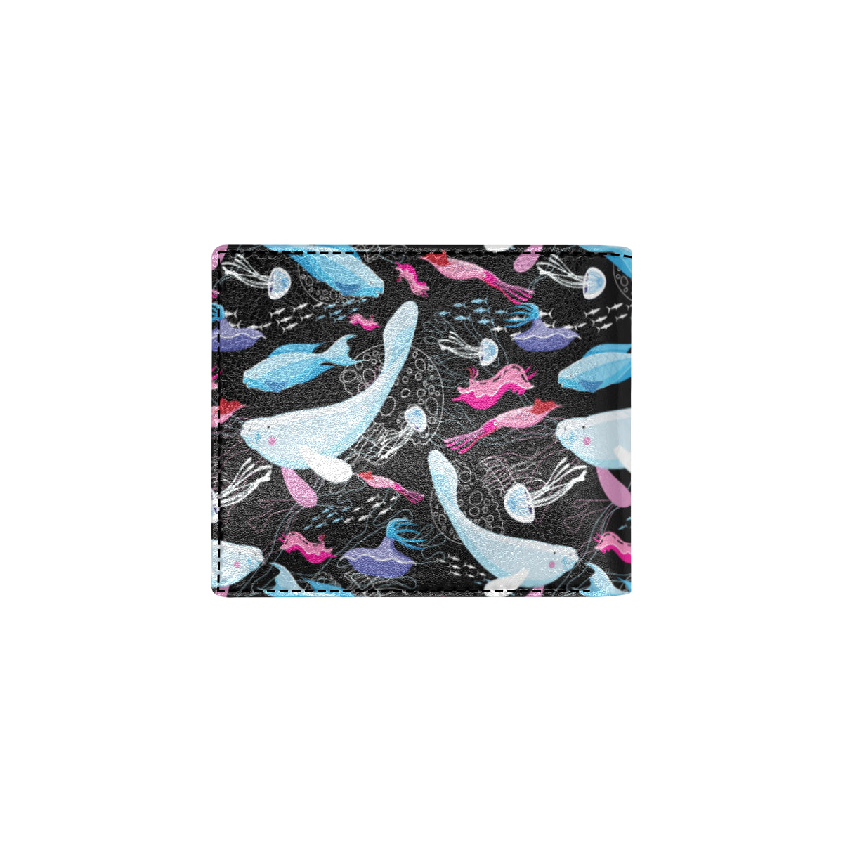 Manatee Pattern Print Design 02 Men's ID Card Wallet