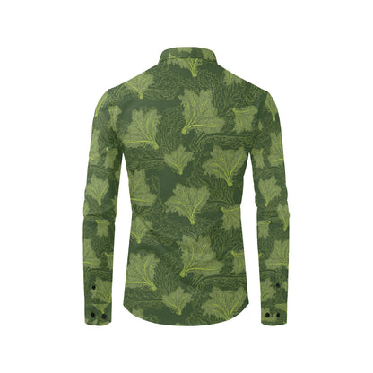 Kale Pattern Print Design 01 Men's Long Sleeve Shirt