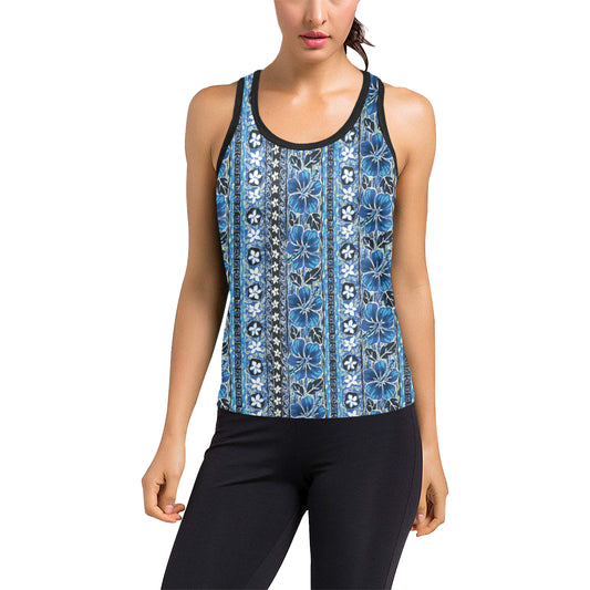 Hawaiian Themed Pattern Print Design H012 Women's Racerback Tank Top