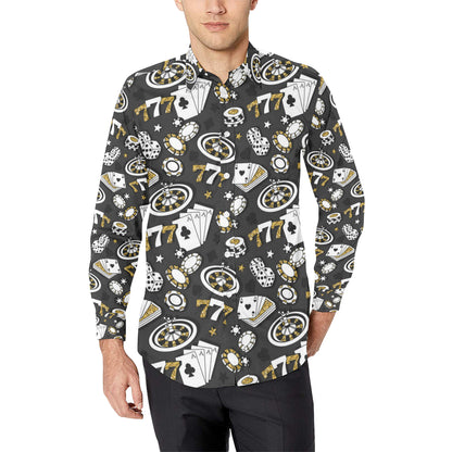 Casino Pattern Print Design 05 Men's Long Sleeve Shirt