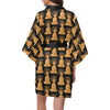 Buddha Pattern Print Design 01 Women's Short Kimono