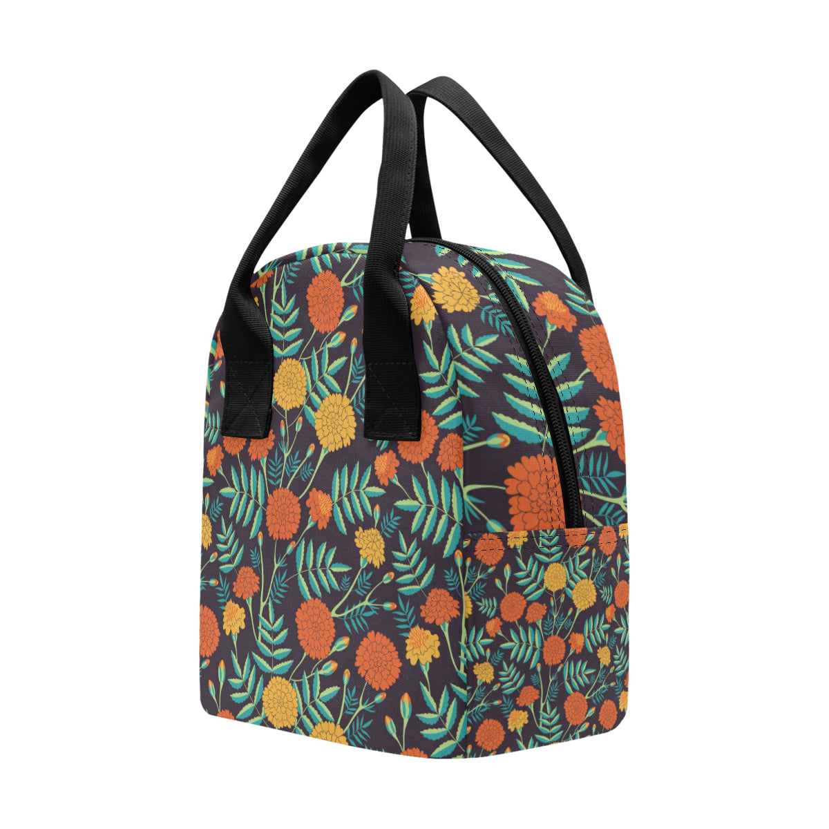 Marigold Pattern Print Design MR01 Insulated Lunch Bag