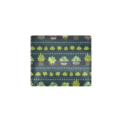 Cactus Pattern Print Design 07 Men's ID Card Wallet