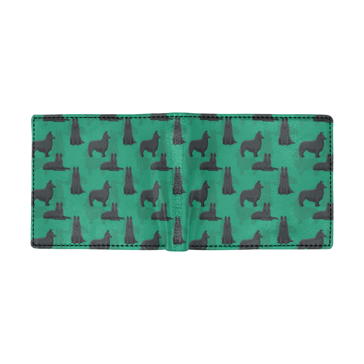 Belgian Sheepdog Pattern Print Design 01 Men's ID Card Wallet
