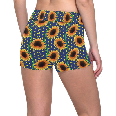 Sunflower Pattern Print Design SF03 Yoga Shorts