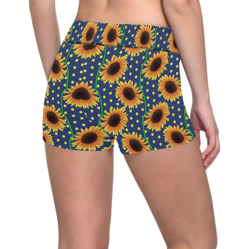 Sunflower Pattern Print Design SF03 Yoga Shorts