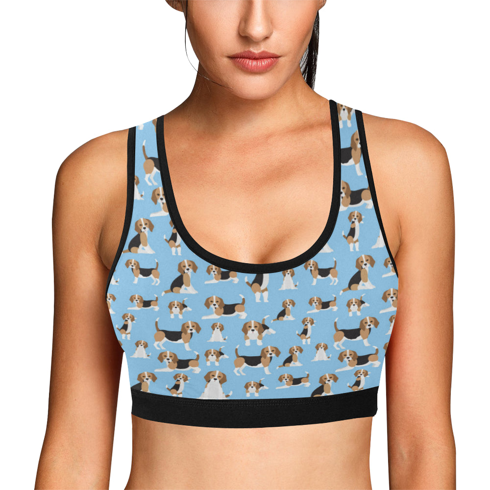 Beagle Pattern Print Design 03 Sports Bra