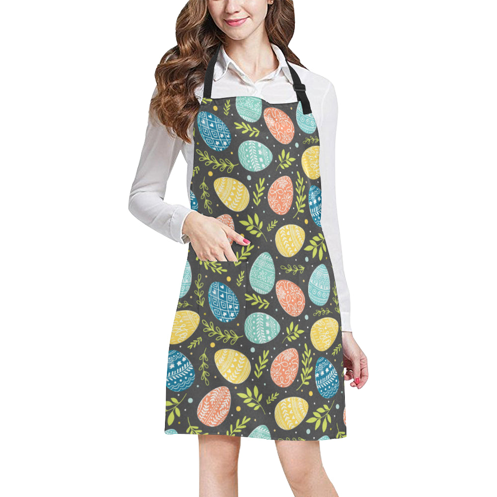 Easter Eggs Pattern Print Design RB01 Apron with Pocket