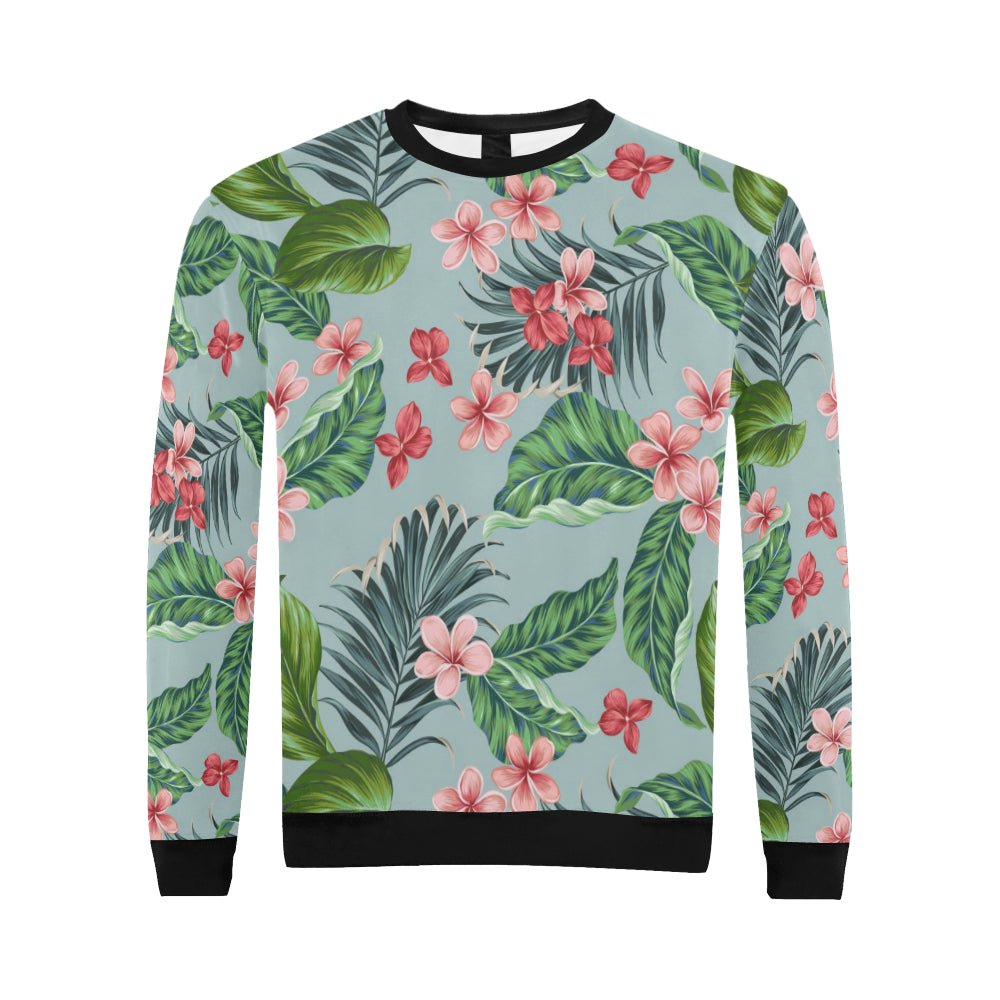Plumeria Pattern Print Design PM027 Men Long Sleeve Sweatshirt