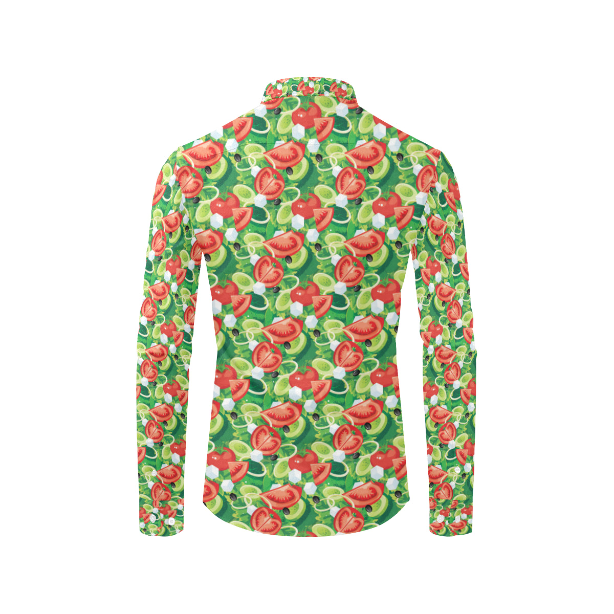 Vegan Salad Themed Design Print Men's Long Sleeve Shirt