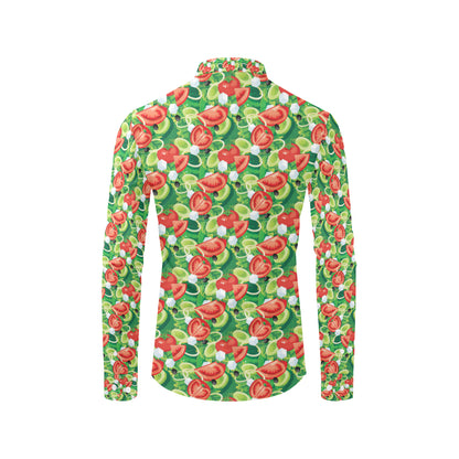 Vegan Salad Themed Design Print Men's Long Sleeve Shirt