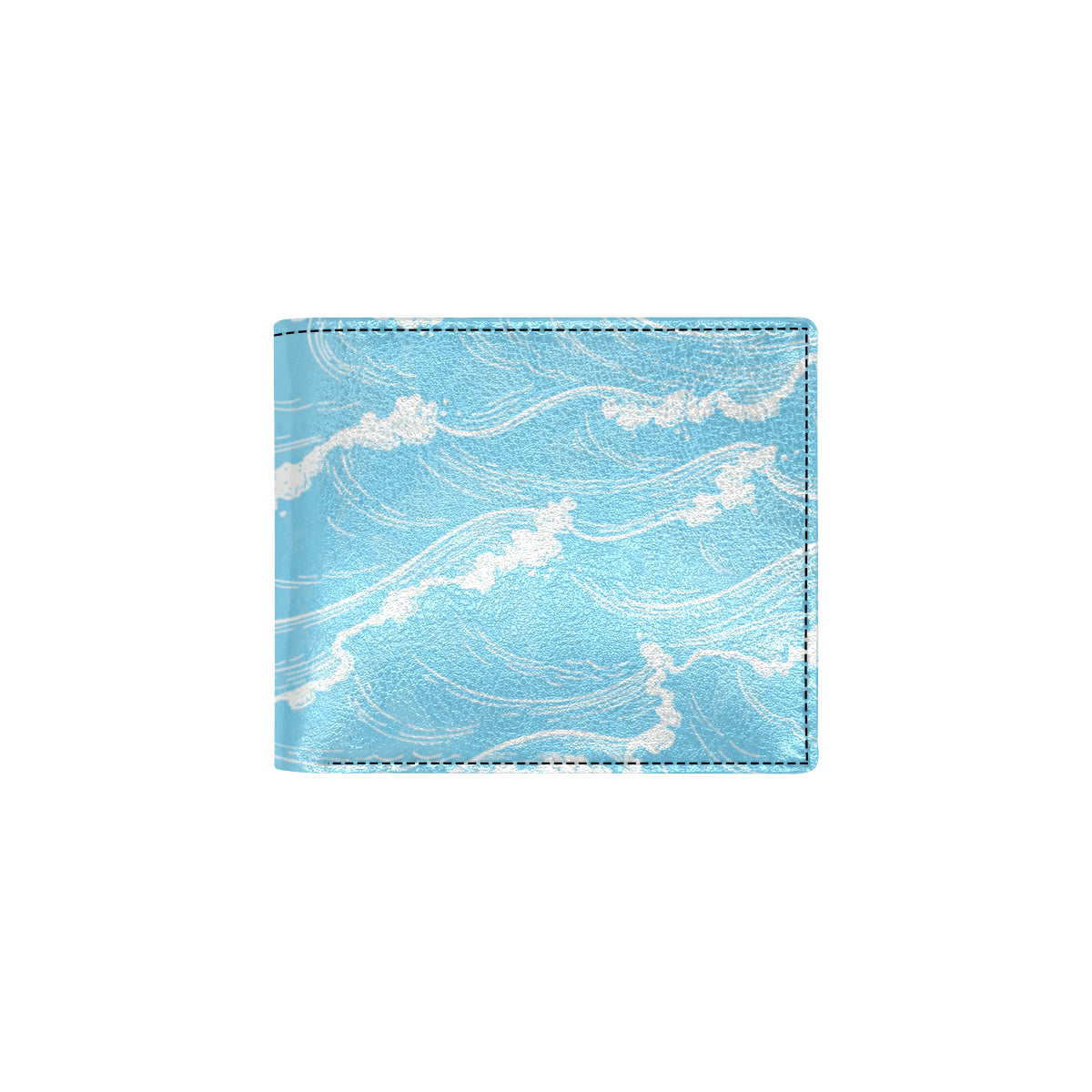 Ocean Wave Pattern Print Design A01 Men's ID Card Wallet
