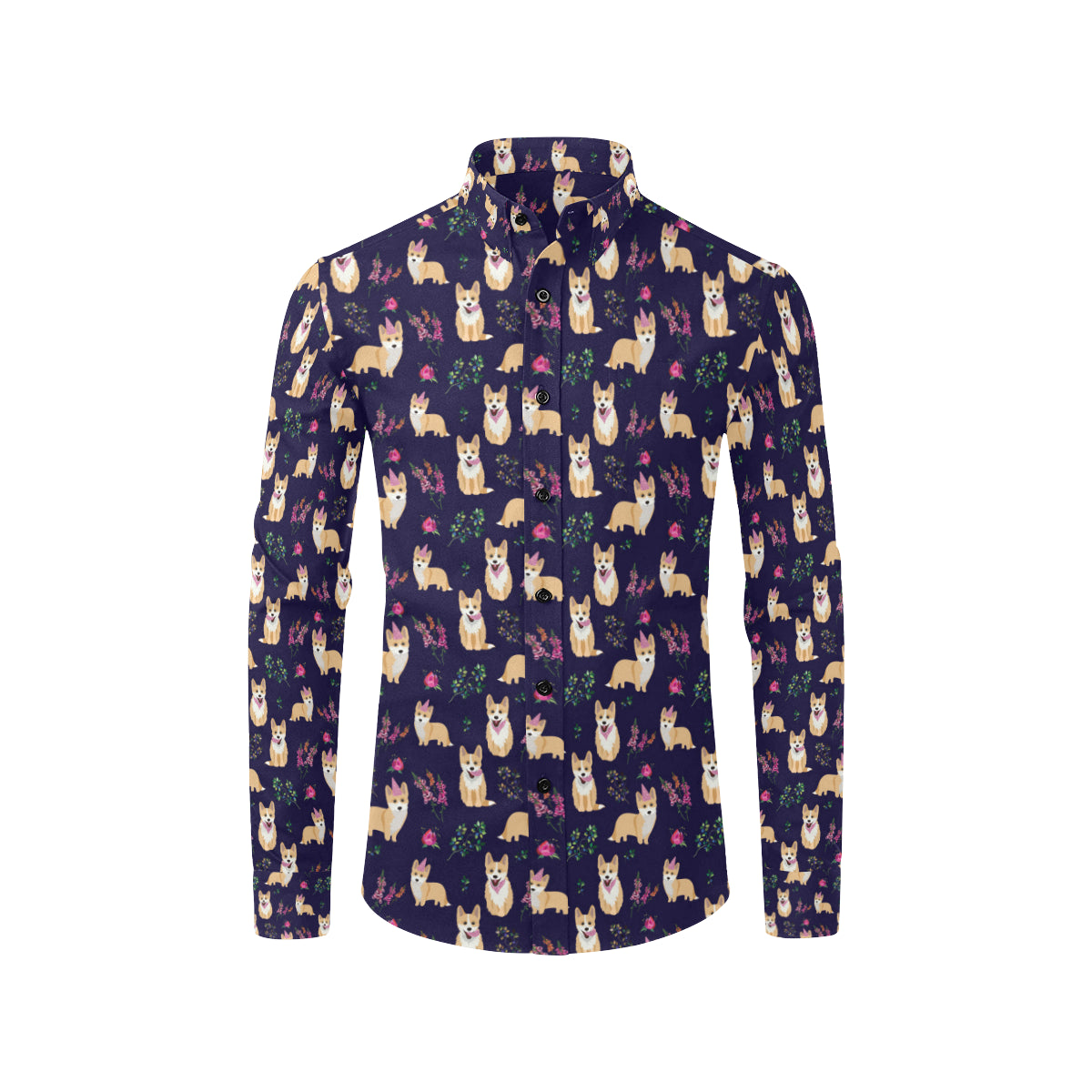 Pembroke Welsh Corgis Pattern Print Design A06 Men's Long Sleeve Shirt