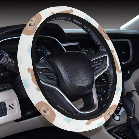 Bear Pattern Print Design BE02 Steering Wheel Cover with Elastic Edge