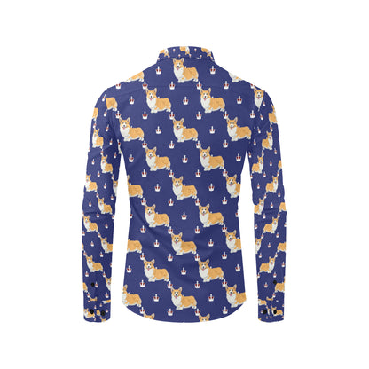 Pembroke Welsh Corgis Pattern Print Design A07 Men's Long Sleeve Shirt
