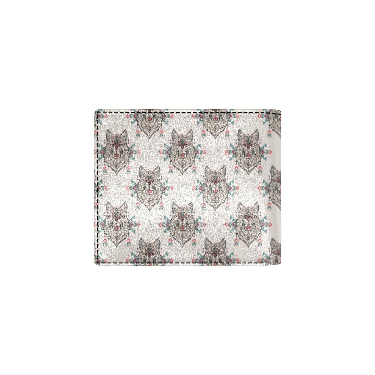 Aztec Wolf Pattern Print Design 01 Men's ID Card Wallet
