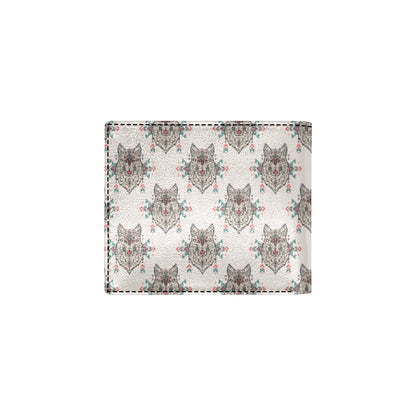 Aztec Wolf Pattern Print Design 01 Men's ID Card Wallet