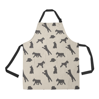Schnauzers Pattern Print Design A06 Apron with Pocket
